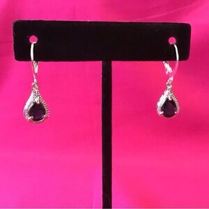 Deep Blue Teardrop Dangle Earrings